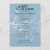 Hochzeitsmenü der Blue Bird Branches Menükarte (Vorderseite)