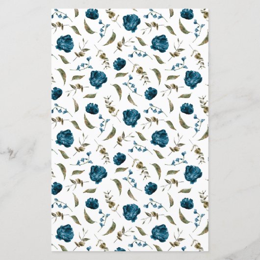 Hochzeitsmenü der Blue Peony Blume (Rückseite)