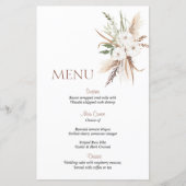 Hochzeitsmenü der Blume Boho beige (Vorderseite)
