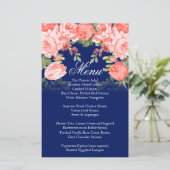 Hochzeitsmenü der botanischen Blume Dark Blue und (Stehend Vorderseite)