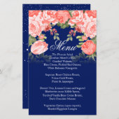 Hochzeitsmenü der botanischen Blume Dark Blue und (Vorne/Hinten)