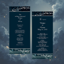 Hochzeitsmenü der eleganten blauen Galaxie Programm