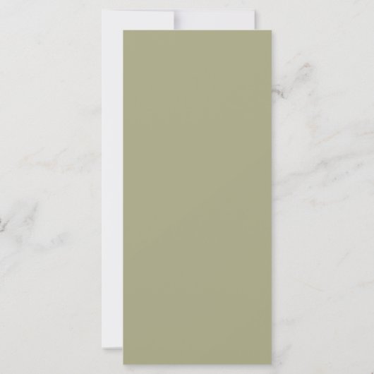 Hochzeitsmenü der eleganten Foliage Sage Green Blä (Rückseite)
