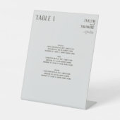 Hochzeitsmenü der eleganten neutralen Linie Blume Sockelschild (Vorderseite)
