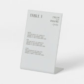 Hochzeitsmenü der eleganten neutralen Linie Blume Sockelschild (Vorderseite)