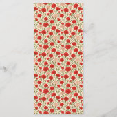 Hochzeitsmenü der eleganten Roten Narbe-Blume Menükarte (Rückseite)