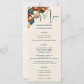 Hochzeitsmenü der eleganten tropischen Blume (Vorderseite)