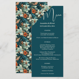 Hochzeitsmenü der eleganten tropischen Blume