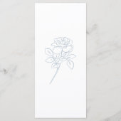 Hochzeitsmenü der französischen Rose in Blau und W Menükarte (Rückseite)