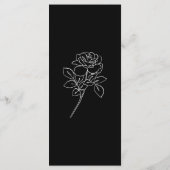 Hochzeitsmenü der französischen Rose in Schwarz un Menükarte (Rückseite)