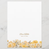 Hochzeitsmenü der Gelben Rose Menükarte (Rückseite)