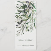 Hochzeitsmenü der Grünen Olive Branch Menükarte (Rückseite)