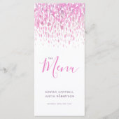 Hochzeitsmenü der lila Moderne Menükarte (Vorderseite)