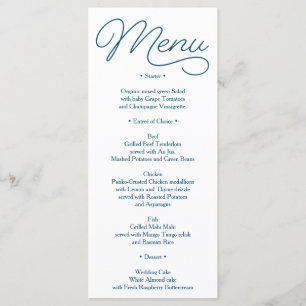 Hochzeitsmenü der Marine - Brautparty Menu - Belie Menükarte