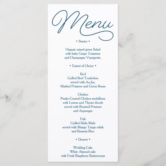 Hochzeitsmenü der Marine - Brautparty Menu - Belie Menükarte (Vorderseite)