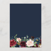 Hochzeitsmenü der Marine in Aquarell Menükarte (Rückseite)