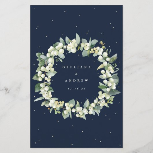 Hochzeitsmenü der Marine Snowberry+Eukalyptus 3 Co (Rückseite)