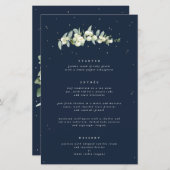 Hochzeitsmenü der Marine Snowberry+Eukalyptus 3 Co (Vorne/Hinten)