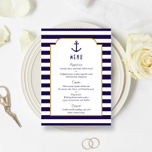 Hochzeitsmenü der Nautischen Marine und des Weißst Menükarte