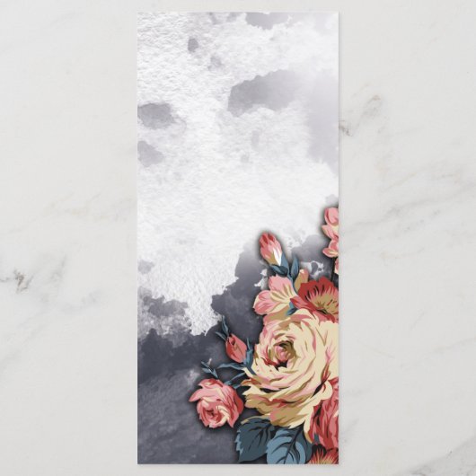 Hochzeitsmenü der Navy GEOMETRIC WATERCOLOR Programm (Rückseite)