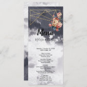 Hochzeitsmenü der Navy GEOMETRIC WATERCOLOR Programm (Vorne/Hinten)