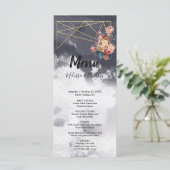 Hochzeitsmenü der Navy GEOMETRIC WATERCOLOR Programm (Stehend Vorderseite)