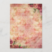 Hochzeitsmenü der Rose Floral Watercolor Menükarte (Rückseite)