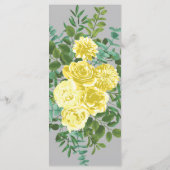 Hochzeitsmenü der Rose "Light Yellow & Gray Peony" Menükarte (Rückseite)
