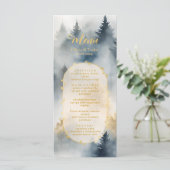 Hochzeitsmenü der Rosenblauen Pinienwälder Menükarte (Stehend Vorderseite)