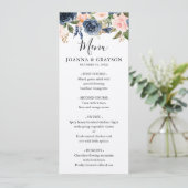 Hochzeitsmenü der Rosenblume Einladung (Stehend Vorderseite)