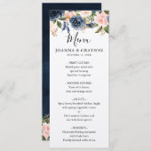 Hochzeitsmenü der Rosenblume Einladung (Vorne/Hinten)