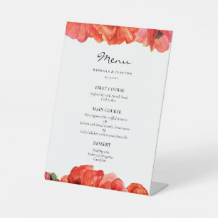 Hochzeitsmenü der Roten Popper Sockelschild
