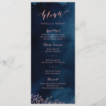 Hochzeitsmenü der rustikalen Hochzeitskalligrafie