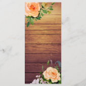 Hochzeitsmenü der rustikalen Holz-Rose Menükarte (Rückseite)