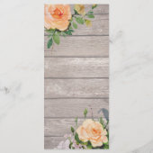 Hochzeitsmenü der rustikalen Holz-Rose Menükarte (Rückseite)