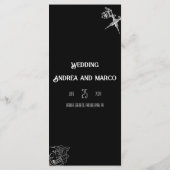 Hochzeitsmenü der Schwarzen und Weißen Skull Tatto Menükarte (Rückseite)