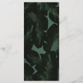 Hochzeitsmenü der tropischen Blätter mit grünem un Menükarte (Rückseite)