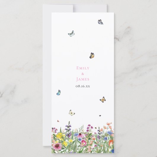 Hochzeitsmenü der Wildblume (Rückseite)