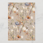 Hochzeitsmenü der Wildblume Menükarte (Rückseite)