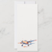 Hochzeitsmenü des Blue Orange Blush Watercolor-Flu Einladung (Rückseite)