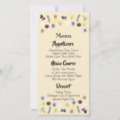 Hochzeitsmenü des Botanischen Blumengartens (Vorderseite)