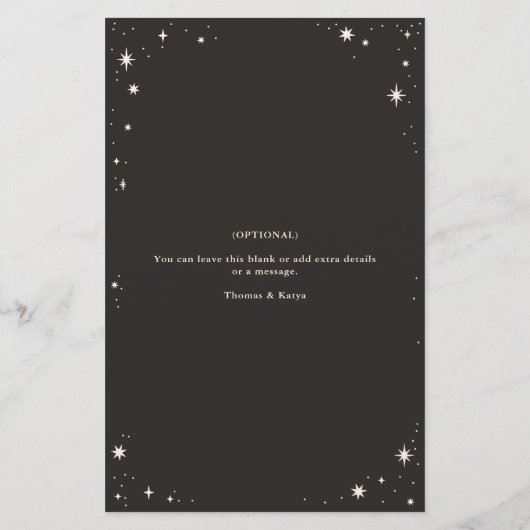 Hochzeitsmenü des Celestial Boho Tarots (Rückseite)