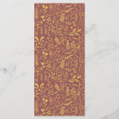 Hochzeitsmenü des eleganten Goldflorenkreises Menükarte (Rückseite)