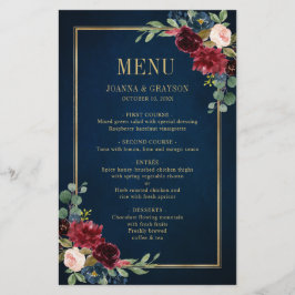 Hochzeitsmenü des geometrischen Hochzeitsmenüs der