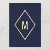 Hochzeitsmenü des Glitzer Sequin Gold Navy Blue Im Menükarte (Rückseite)