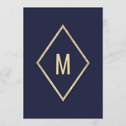 Hochzeitsmenü des Glitzer Sequin Gold Navy Blue Im Menükarte (Rückseite)