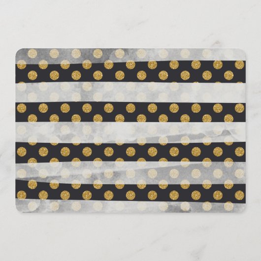 Hochzeitsmenü des Gold Glitzer Glamours Menükarte (Rückseite)