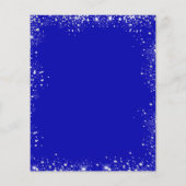 Hochzeitsmenü des Royal Blue Glitzer Bar Flyer (Hinten)