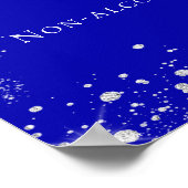 Hochzeitsmenü des Royal Blue Glitzer Bar Poster (Ecke)