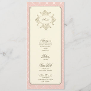 {Hochzeitsmenü des Vintagen Gitters} Menükarte